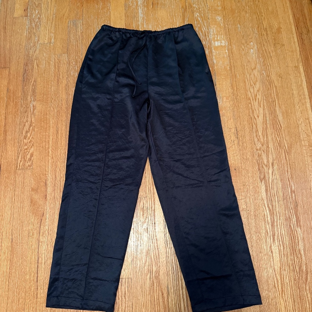Madewell Pintucked Slim Pull On Pants in Satin
